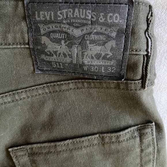 Levi's 511 Men's Commuter Jeans in Olive Green - Picture 7 of 12